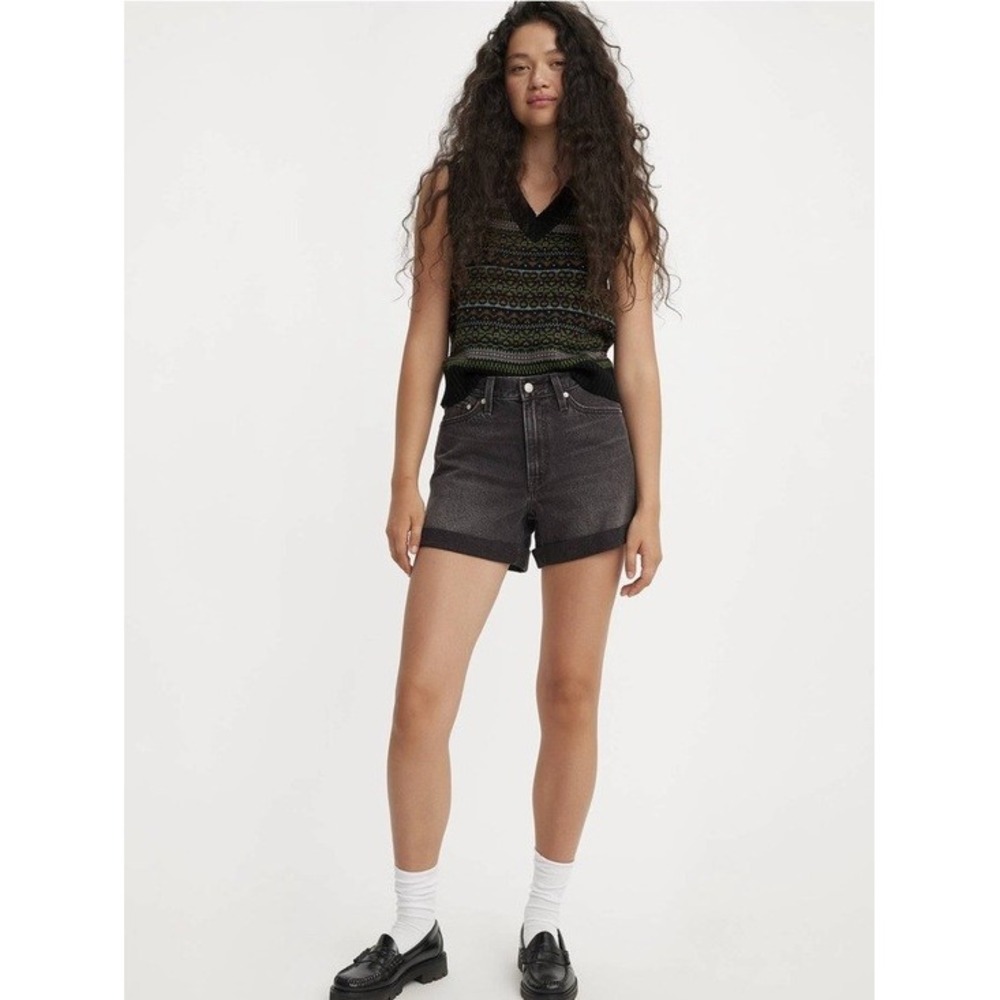 Levi's Rolled 80s Mom Shorts Womens Size 25 Black NWT Denim Vintage‎ Style